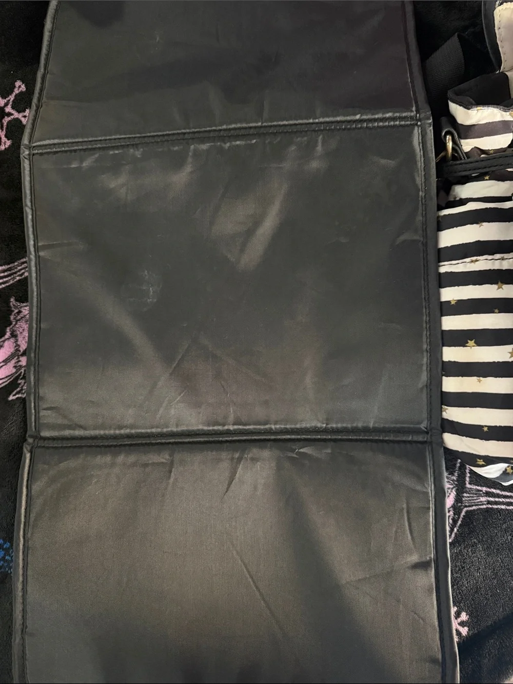 Black & White Striped diaper bag with Gold Stars